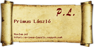 Primus László névjegykártya